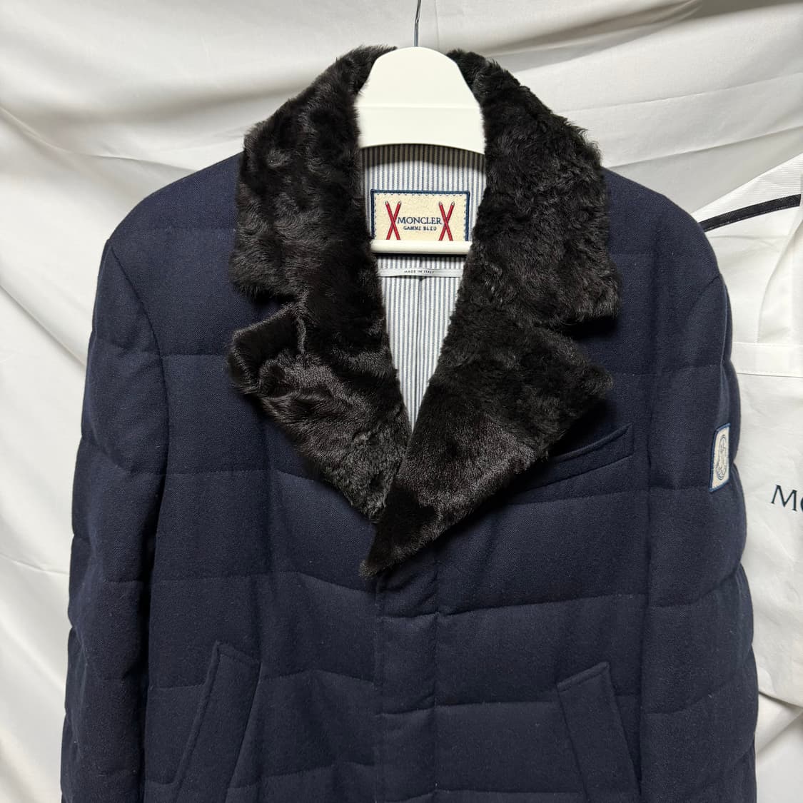 [S+급/3] 몽클레어 감마블루 체스터 패딩 코트 네이비 상품이미지3