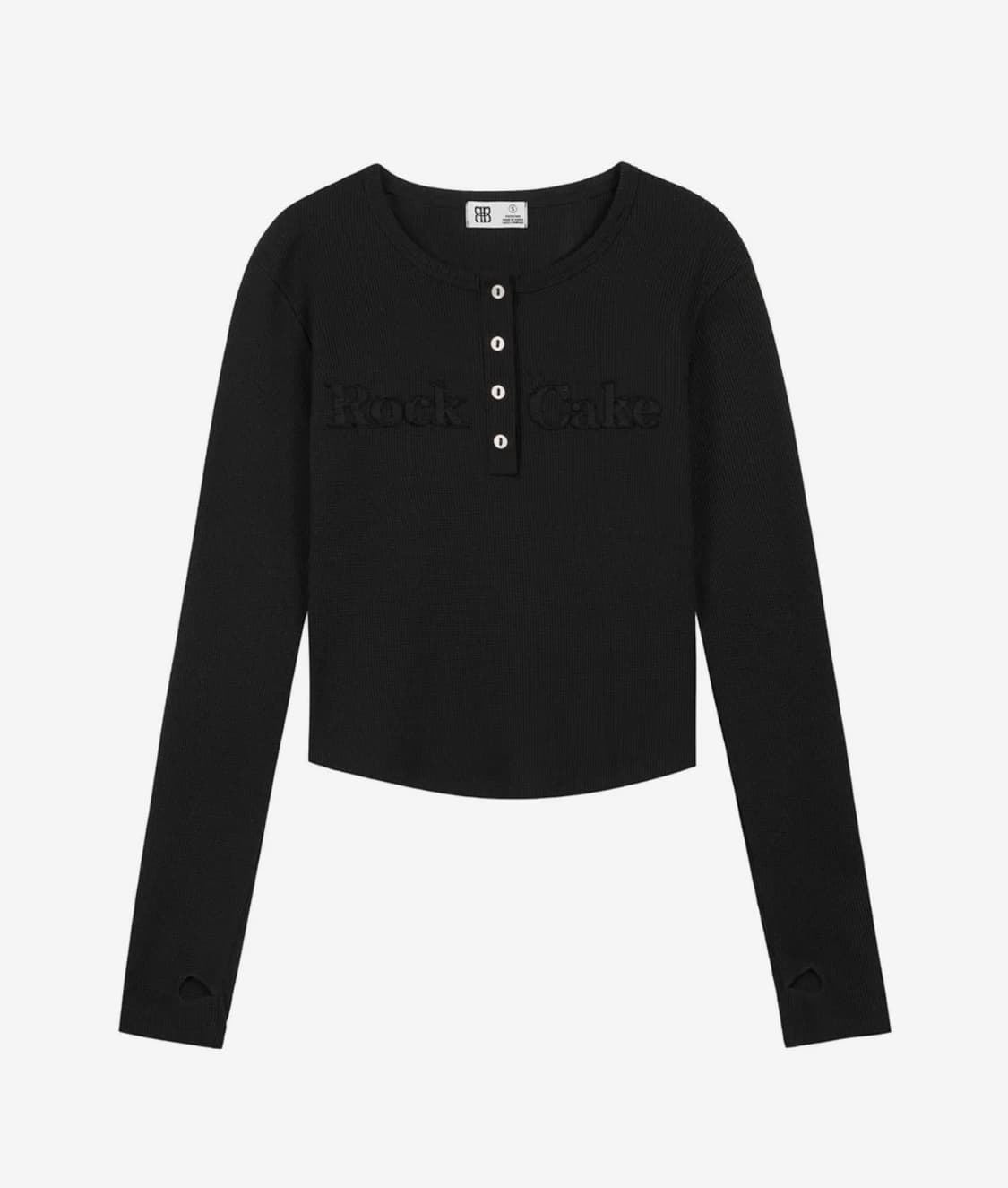 락케이크 Applique Logo Button Top - Black 상품이미지2