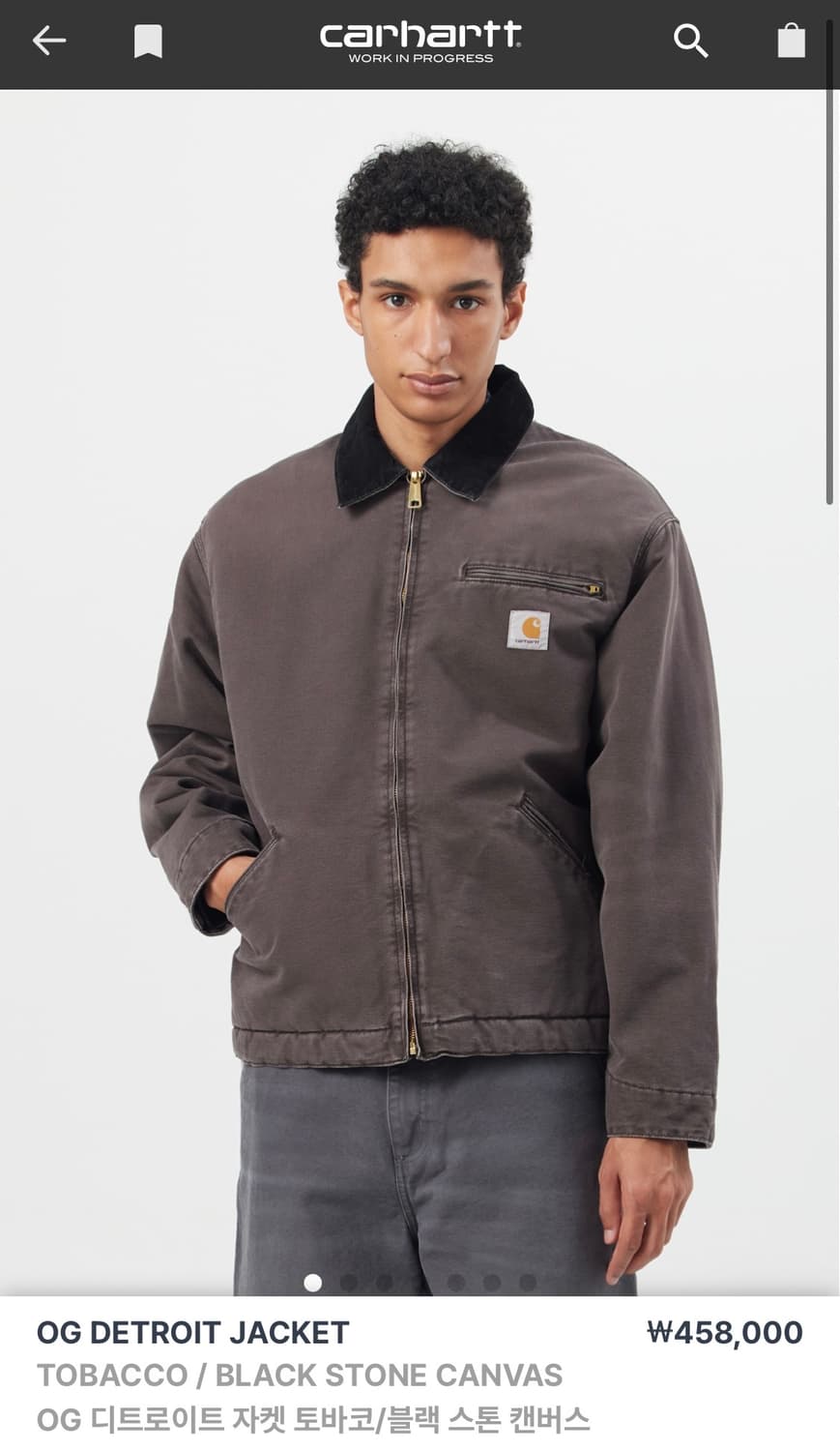 [M] 칼하트WIP OG 디트로이트 자켓 토바코 상품이미지1