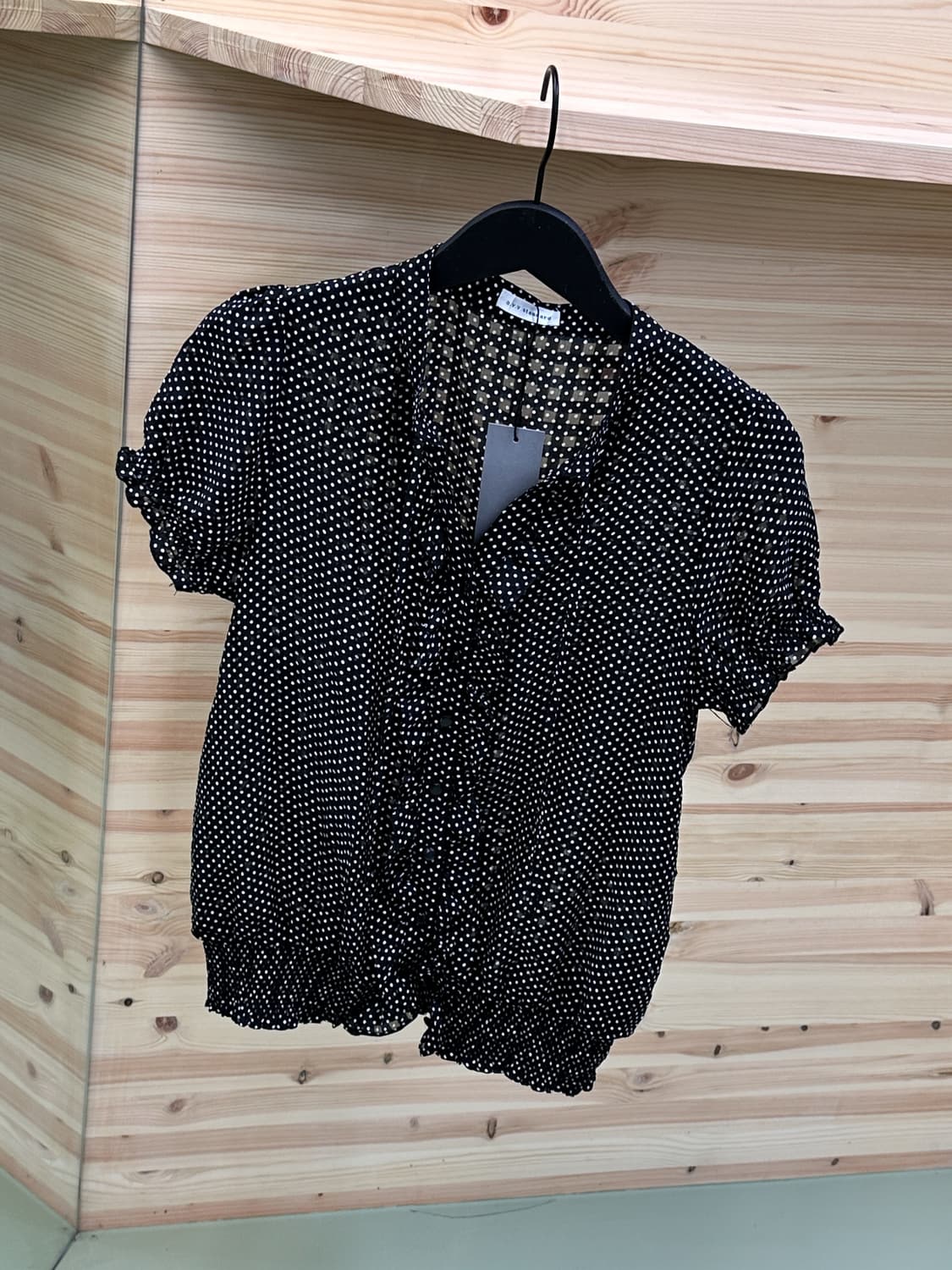 black dot frill blouse 상품이미지1