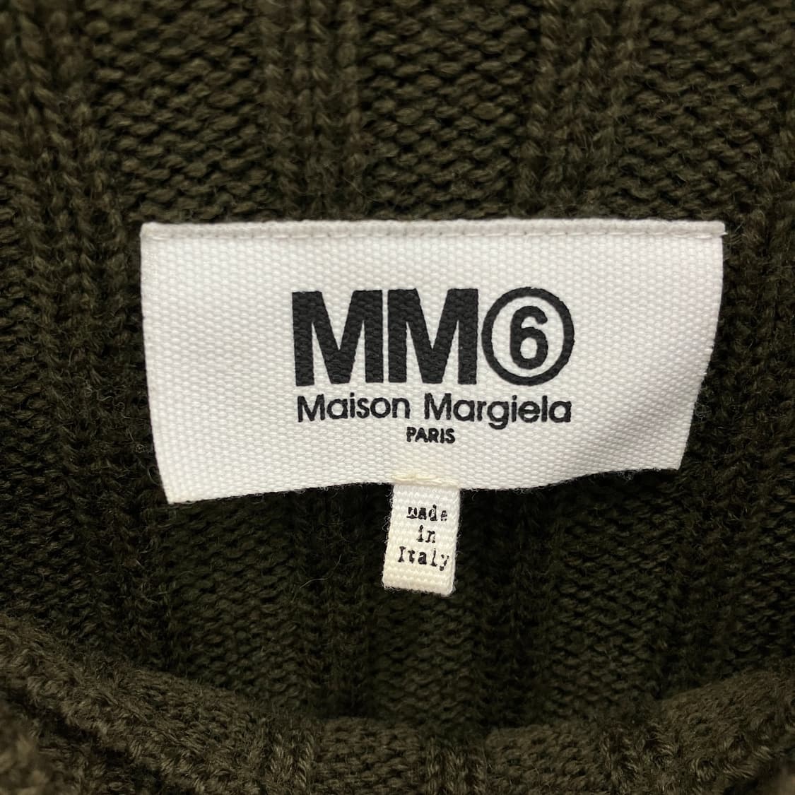 MM6 메종 마르지엘라 카키 리브드 니트 스웨터 XL 상품이미지3