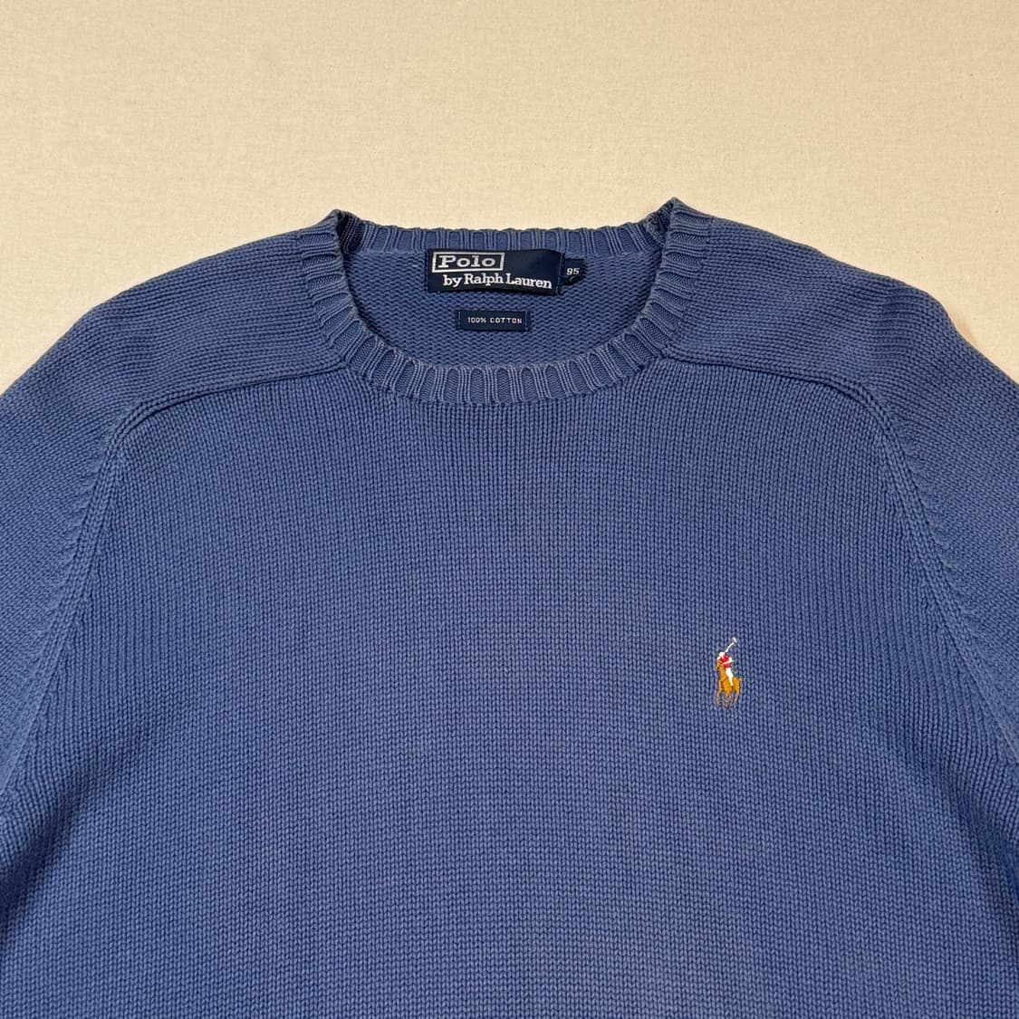 95) 폴로 랄프로렌 헤비코튼 라운드넥 니트 블루 상품이미지3