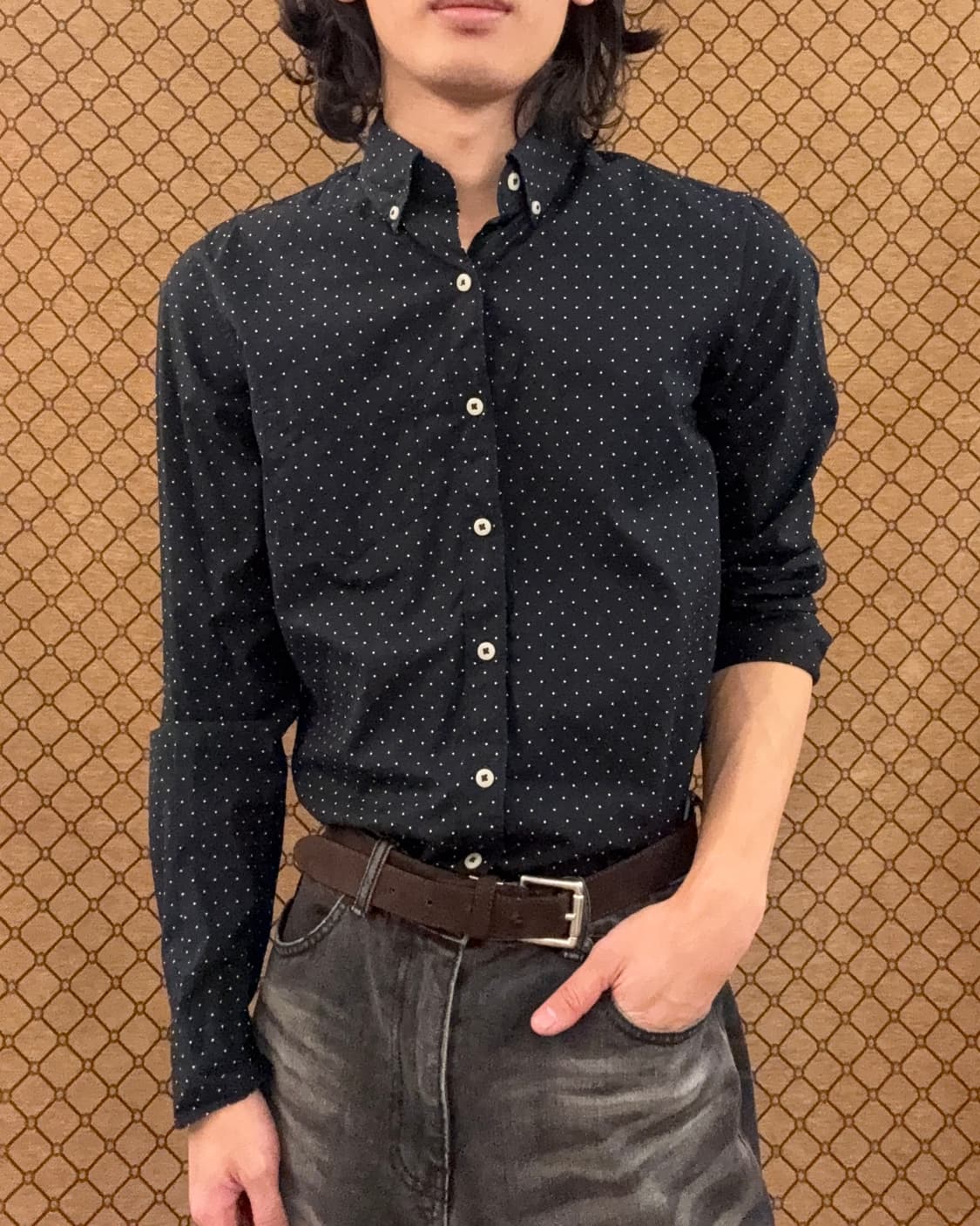 아메리칸이글 네이비 도트 셔츠 상품이미지6
