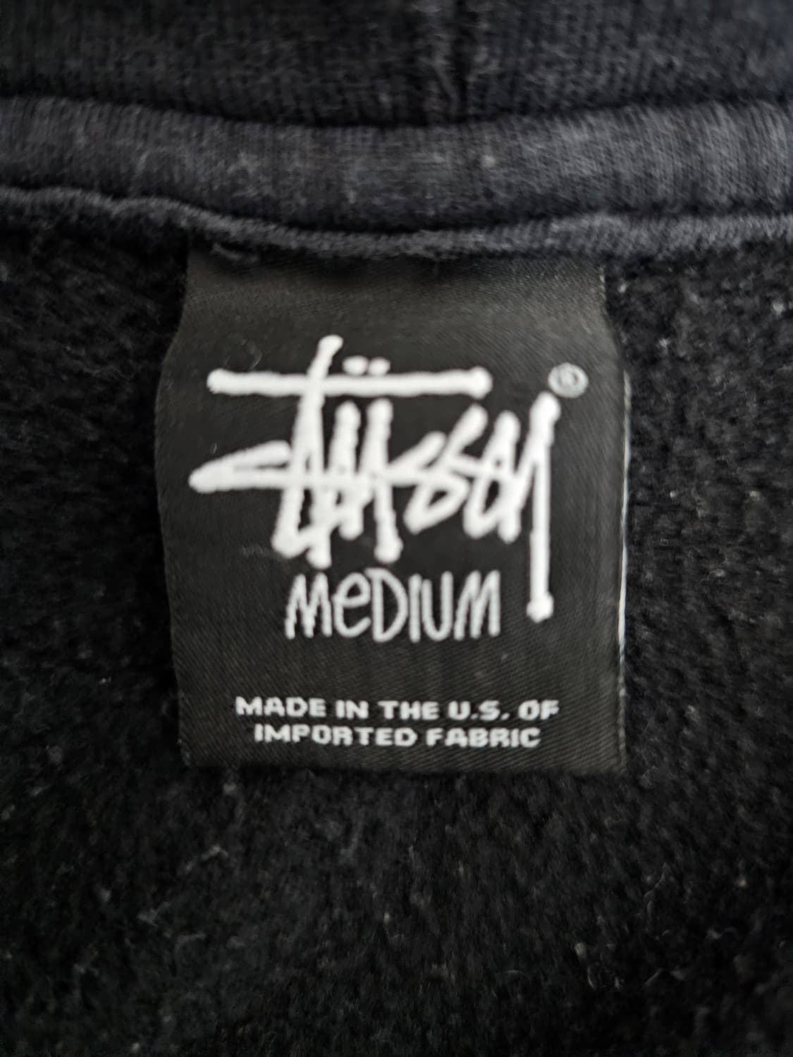 스투시 블랙 기모 후드집업 M 상품이미지3