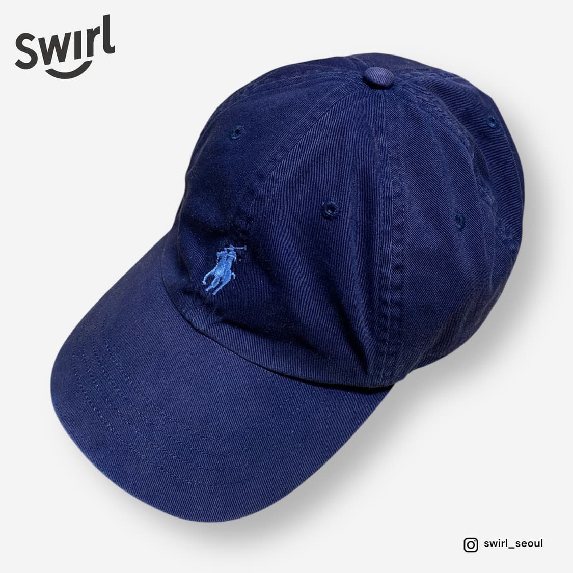 🌊Polo pony logo Navy ball cap 상품이미지1