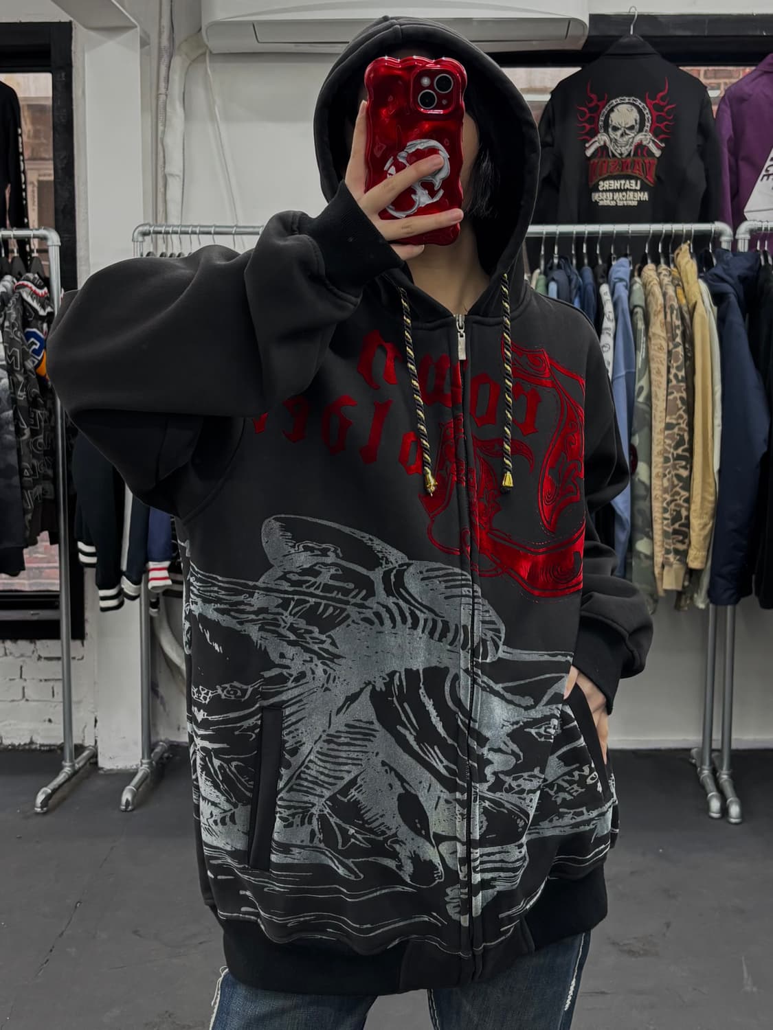 크라운 홀더 올드스쿨 후드집업 상품이미지4