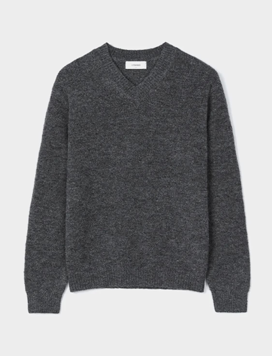 (3) 르마드 울 오버핏 V넥 니트 - 차콜 상품이미지1