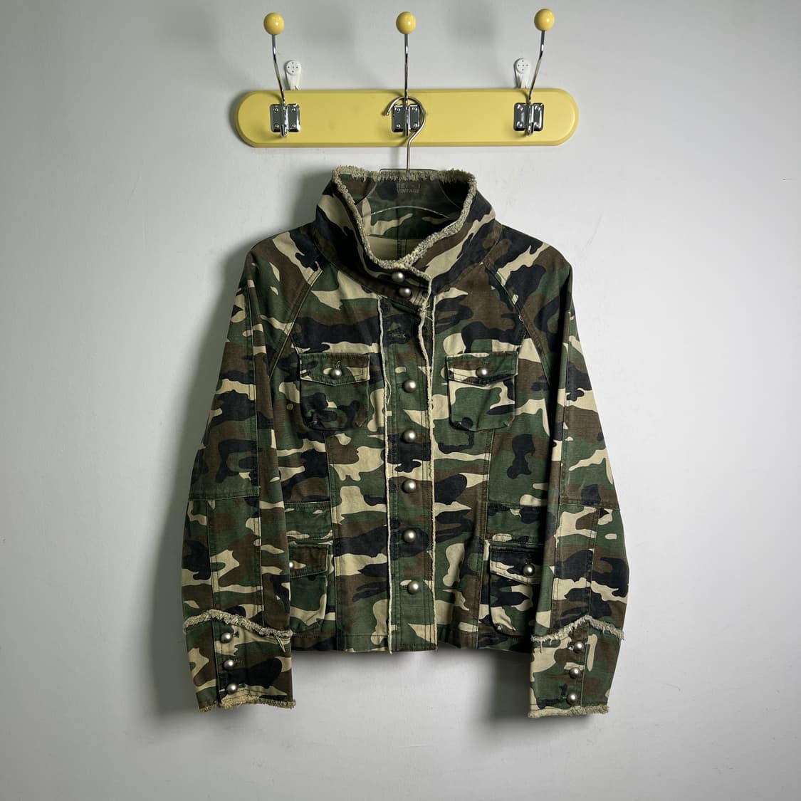 Jasper minx 빈티지 카모플라쥬 하이넥 밀리터리 자켓 L 상품이미지1