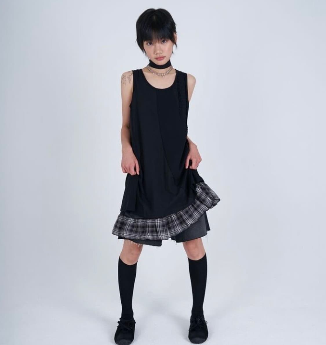 시오 레이어드 원피스 SIO SLIT LAYERED ONE PIECE  상품이미지4