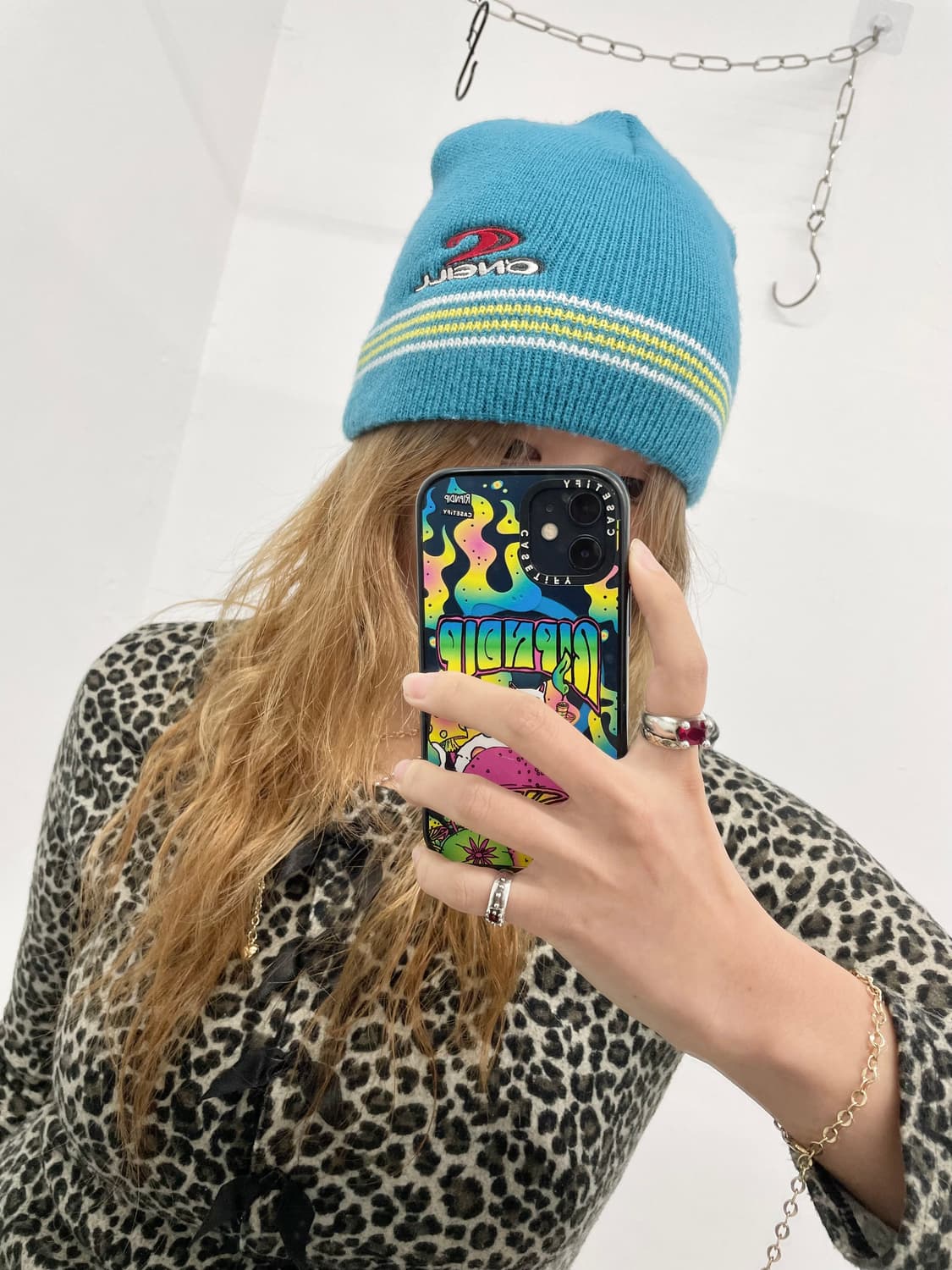 JPN 블루 로고 라인 비니 상품이미지2