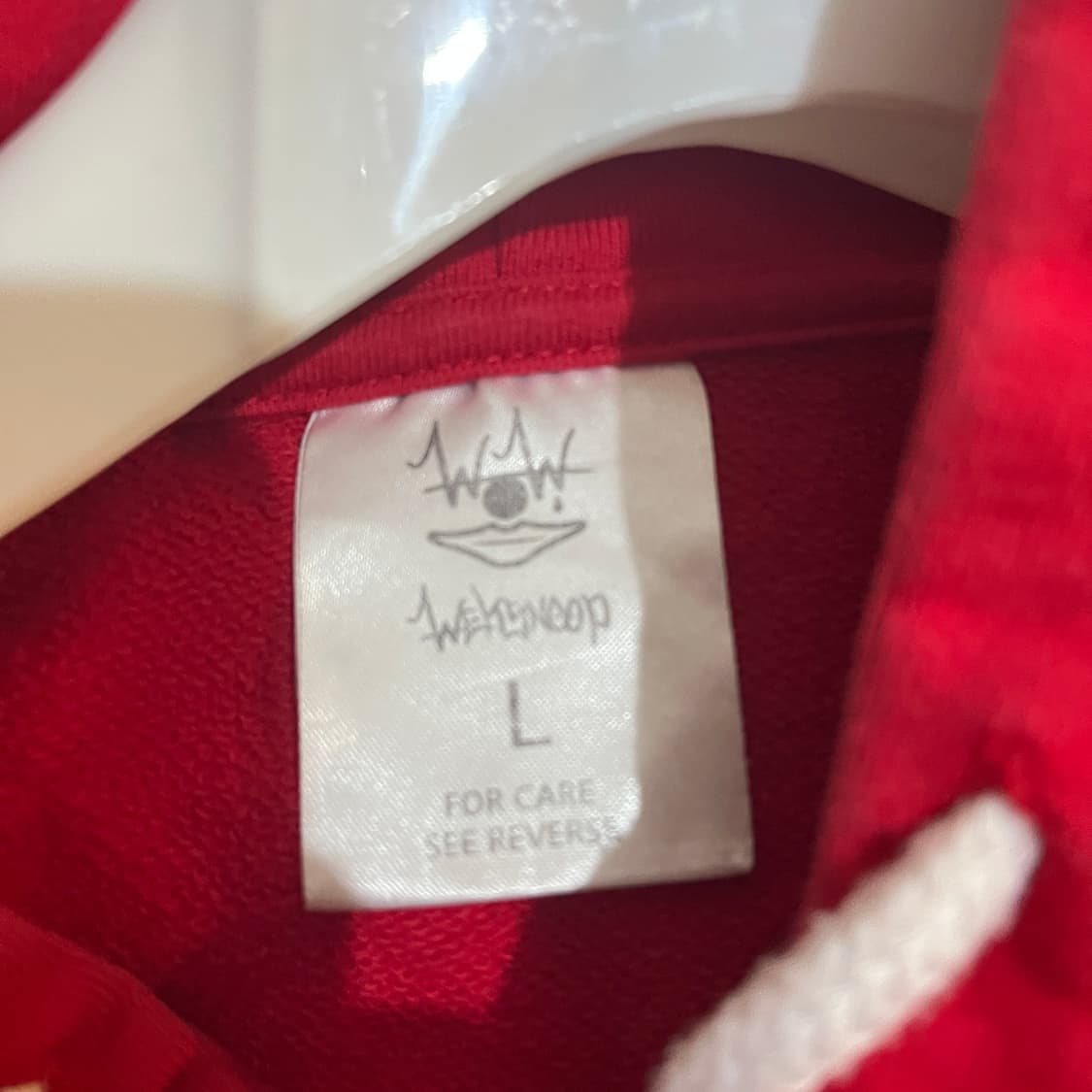 (오버핏 L) 윅스눕 마리아 후드 티셔츠 레드 상품이미지6