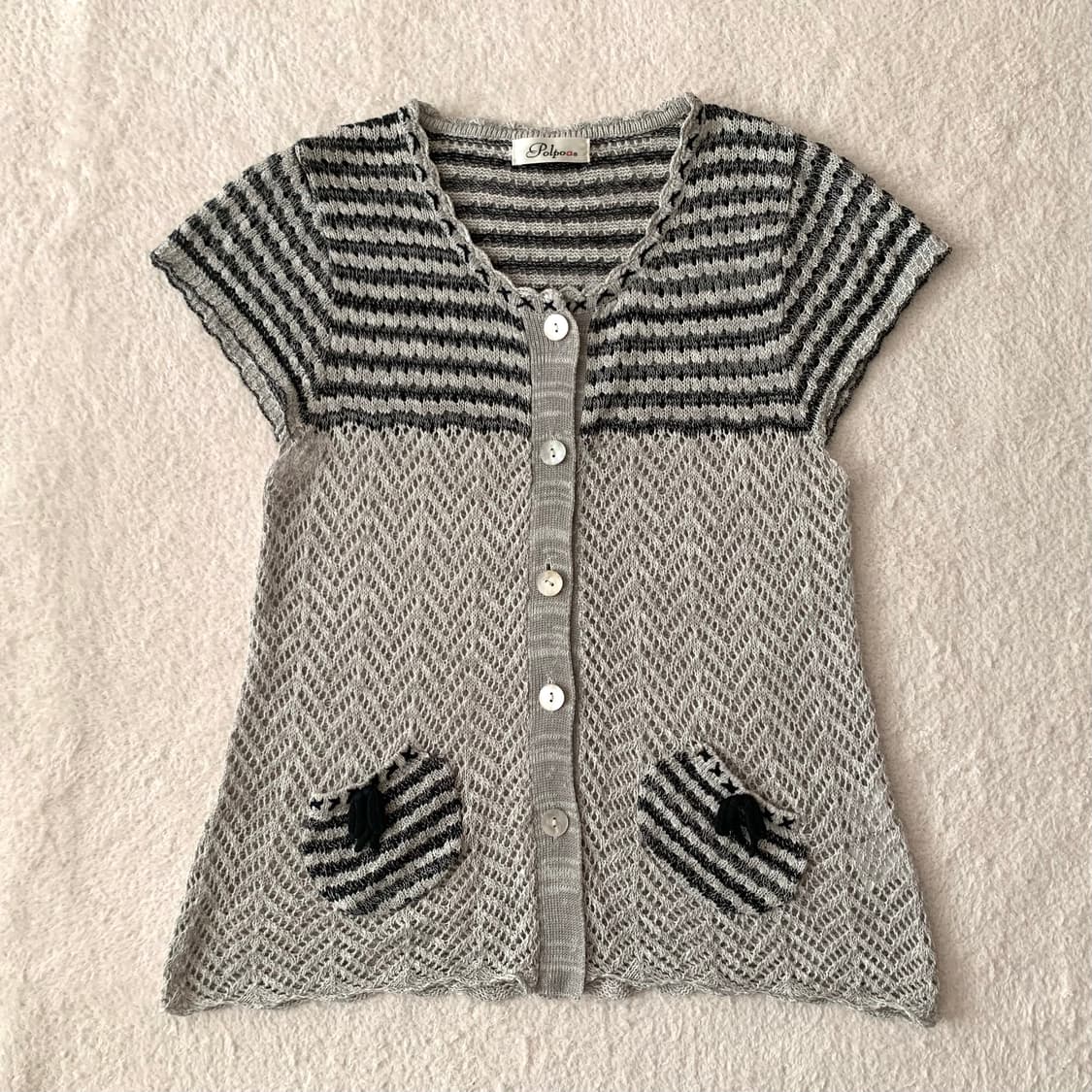 모리 스트라이프 반팔 니트 상품이미지2