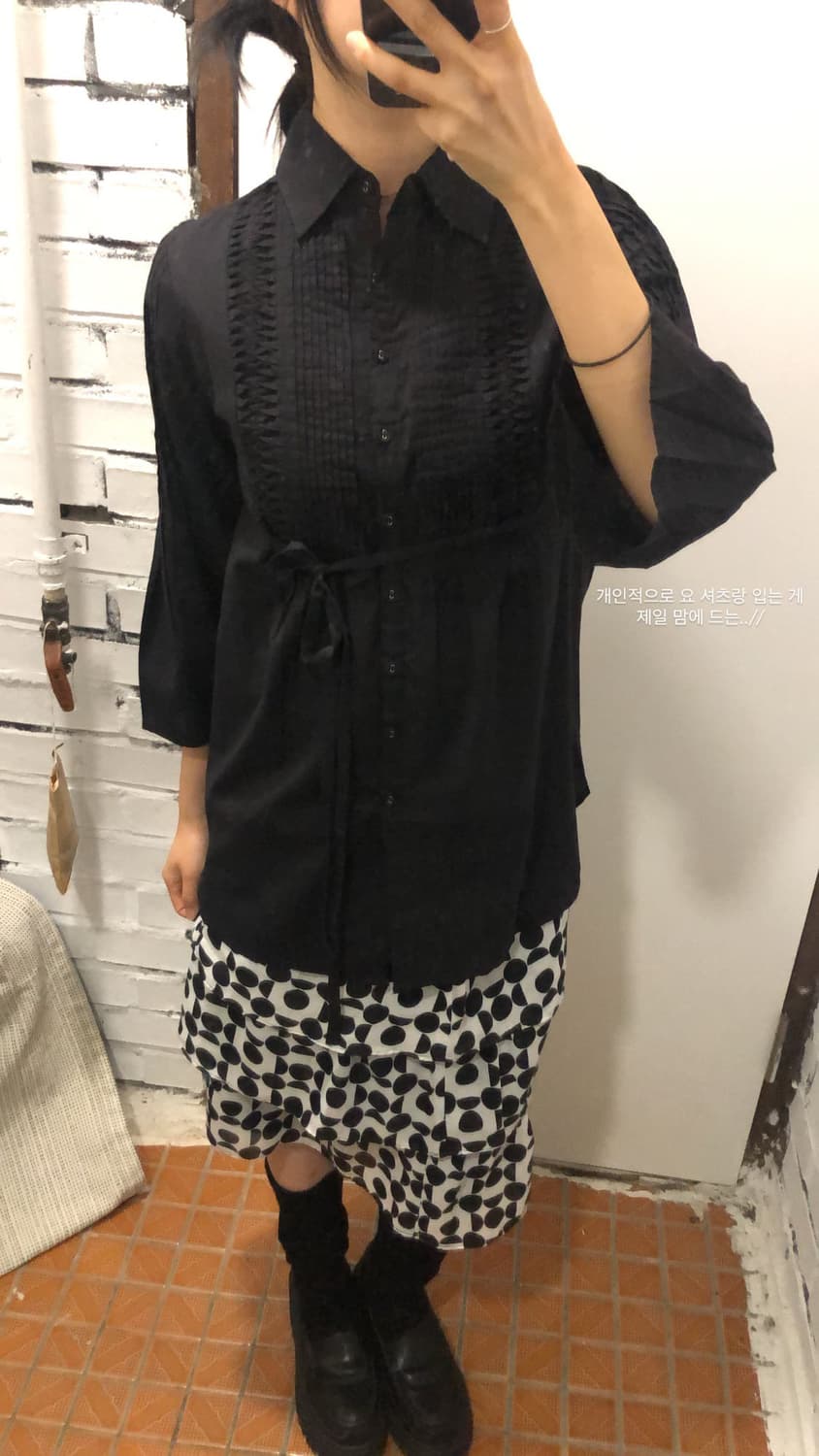 도트 캉캉 미디스커트 상품이미지1