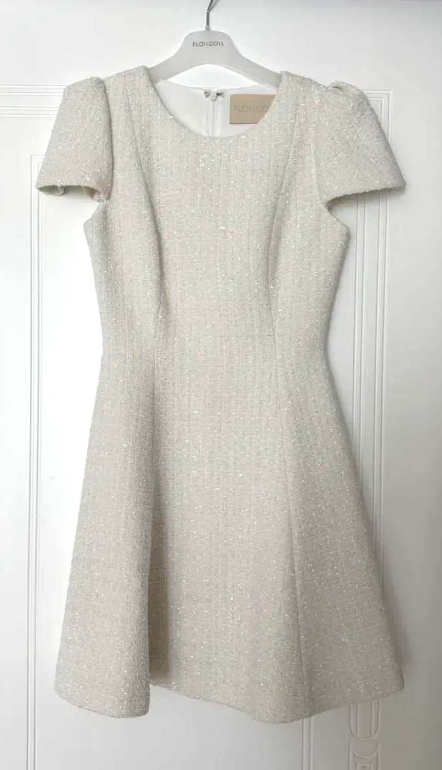 플로움 트위드원피스 미니드레스 화이트 xs 상품이미지3