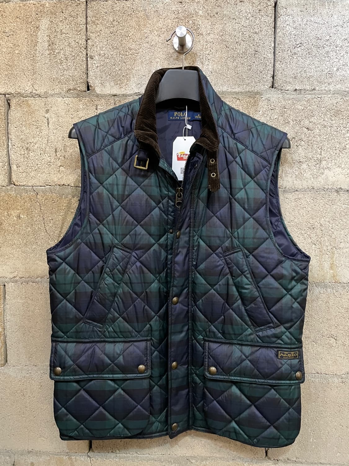 폴로 랄프로렌 블랙와치 타탄체크 퀼팅 베스트 상품이미지1
