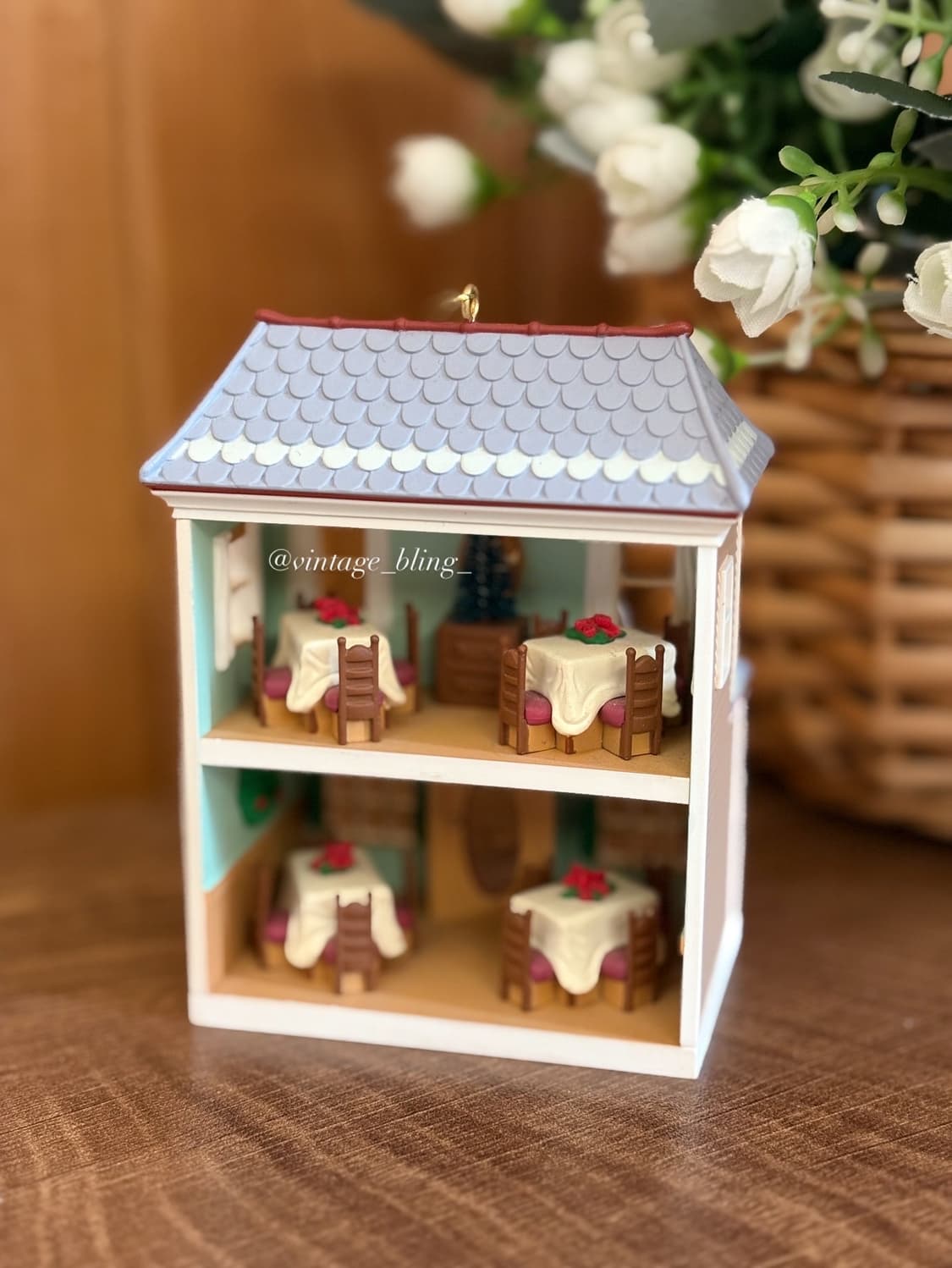 빈티지 미니어처 하우스 크리스마스 오너먼트(카페) 상품이미지2
