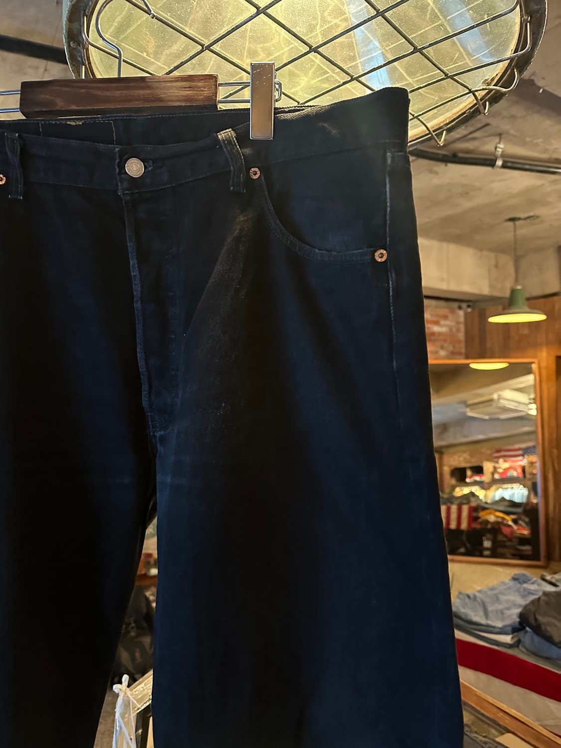 90s USA 빈티지 리바이스 501 0660 블랙진 흑청 데님 팬츠 상품이미지3