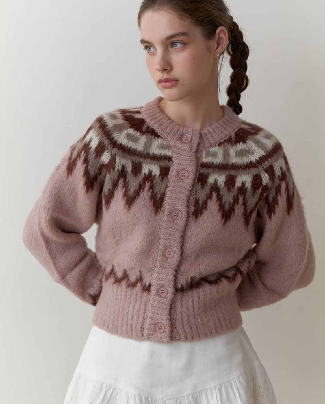 리엘 롯지 노르딕 알파카 니트 가디건 상품이미지1