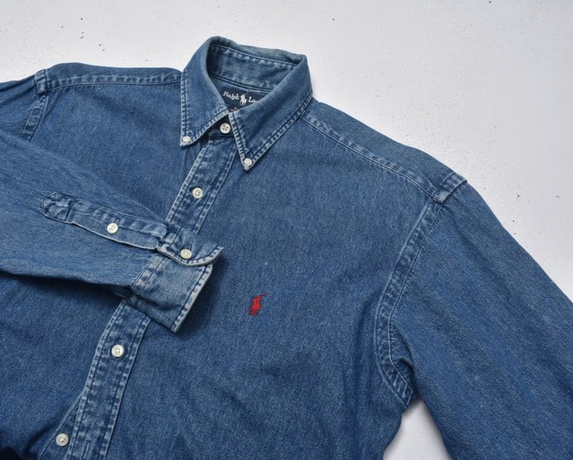 00S 폴로 랄프로렌 데님 셔츠 청남방 S M0057 상품이미지3