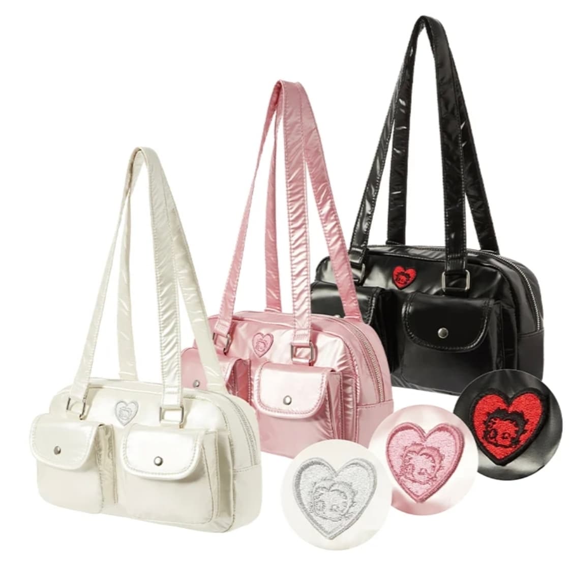 베티붑 글로시 투 포켓 숄더백 핑크 상품이미지5