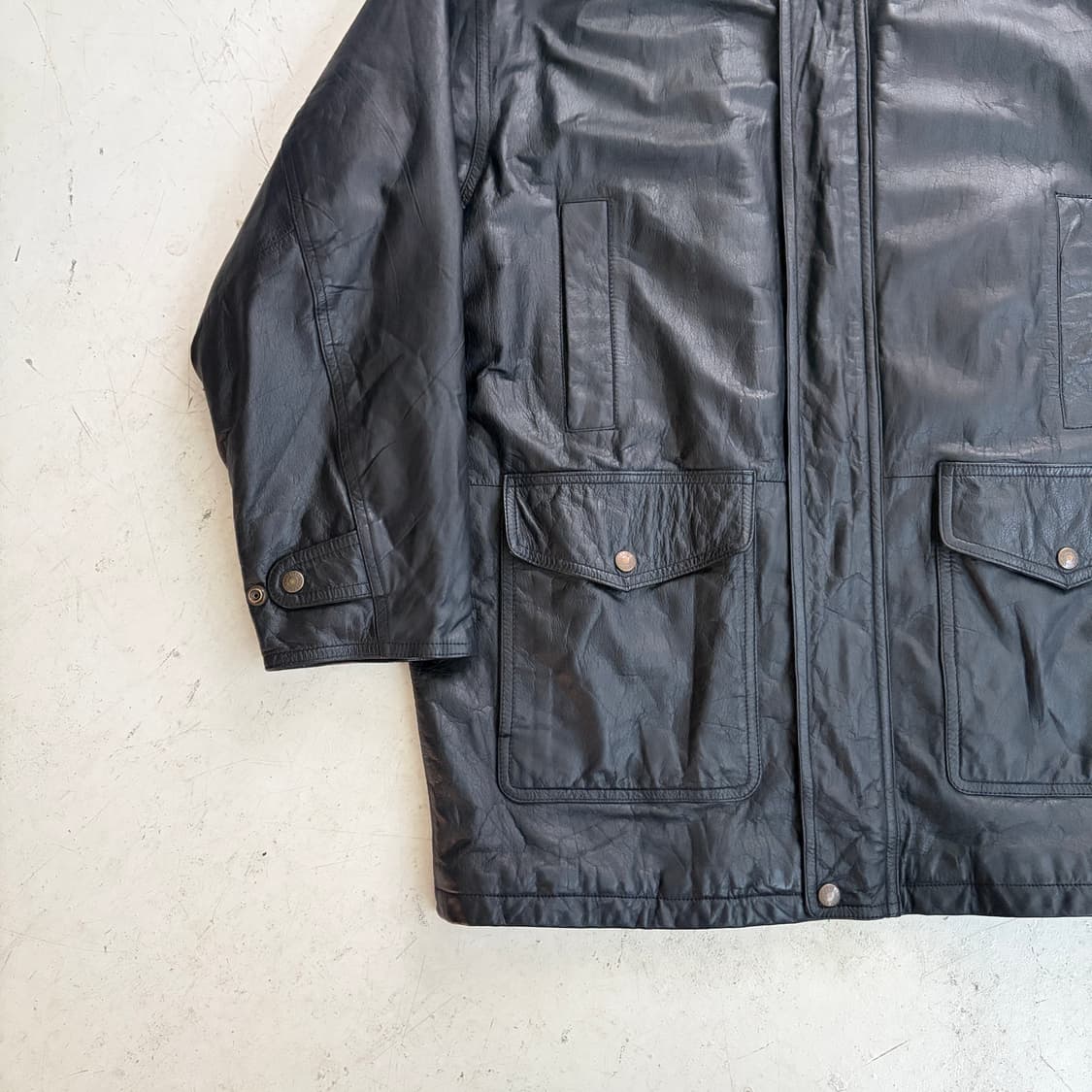 올드 유니클로 빈티지 소가죽 자켓 L 상품이미지3