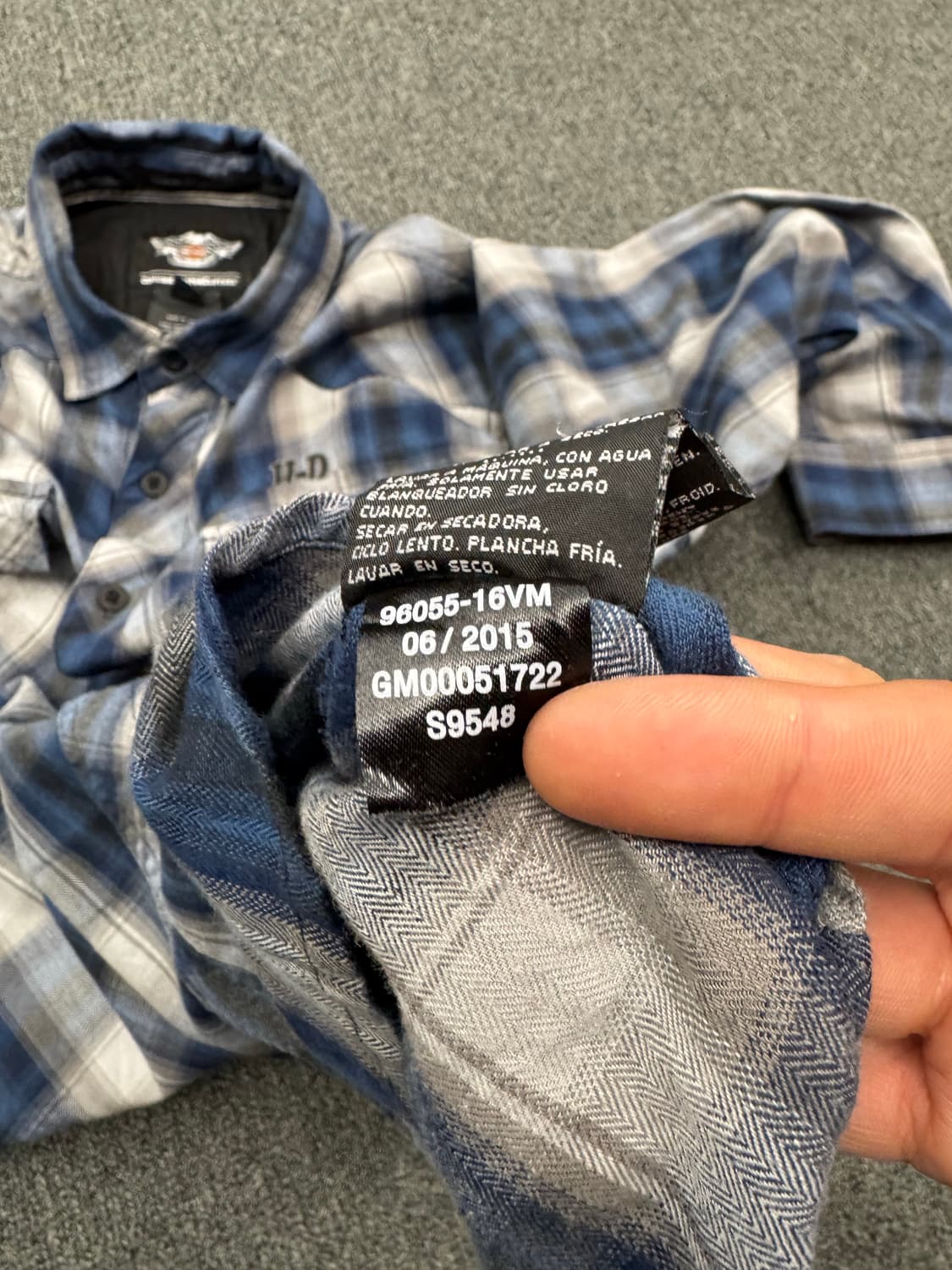 L)할리데이비슨 빈티지 자수 체크 웨스턴 긴팔셔츠 상품이미지5