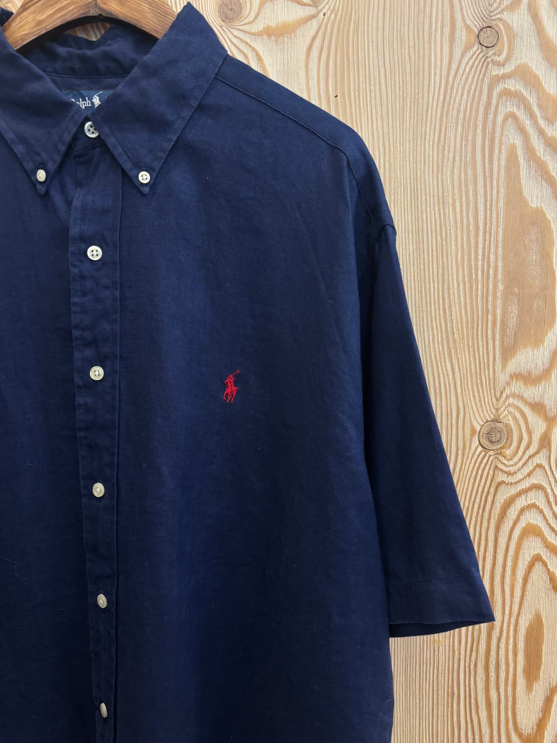 폴로 린넨 반팔 셔츠 네이비 상품이미지3