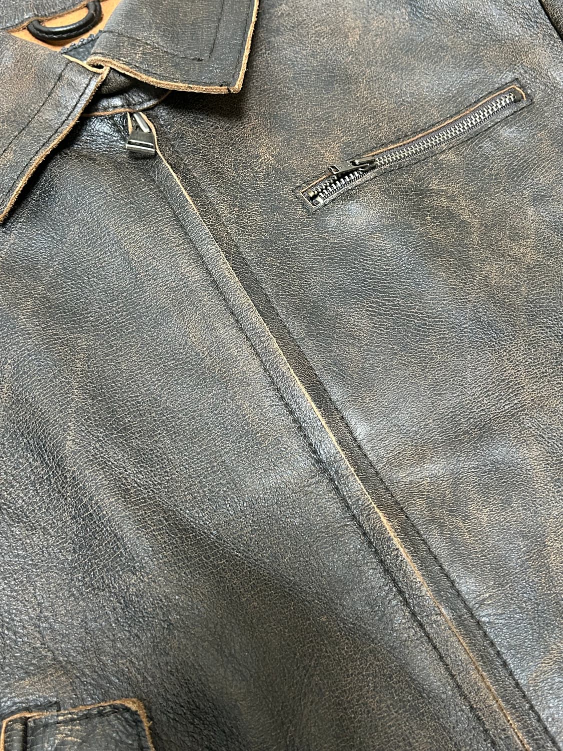 리바이스 빈티지 다크 브라운 소가죽 크롭자켓 상품이미지4