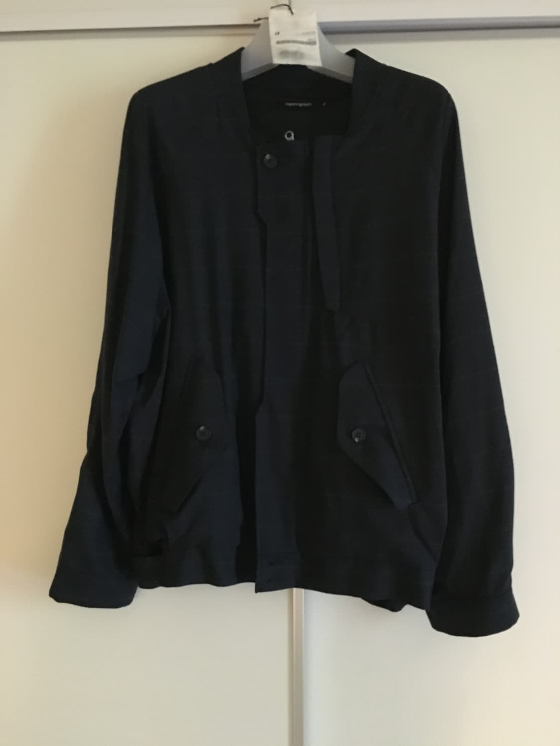 해칭룸 체크 울 블루종 네이비 3 size 상품이미지1