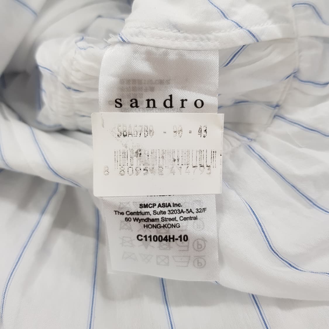 산드로 Sandro 스트라이프 셔링 디테일 롱 셔츠 1사이즈 상품이미지6