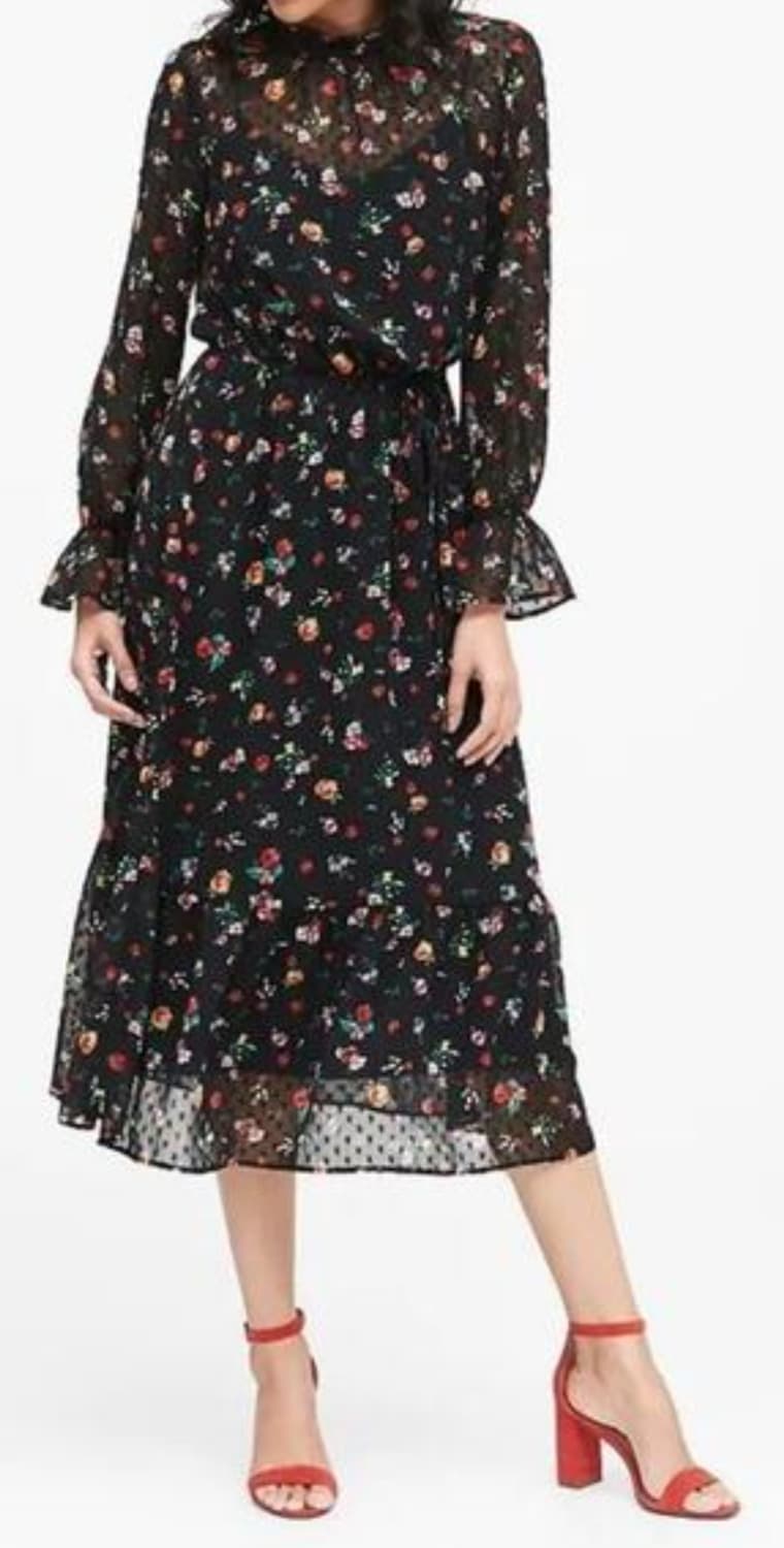 바나나리퍼블릭 플로럴 쉬폰원피스 상품이미지1