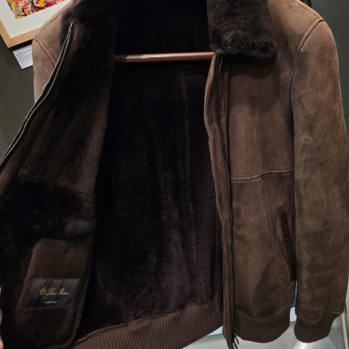 로로피아나 리얼 크록 풀 시어링 스웨이드 무스탕 상품이미지8