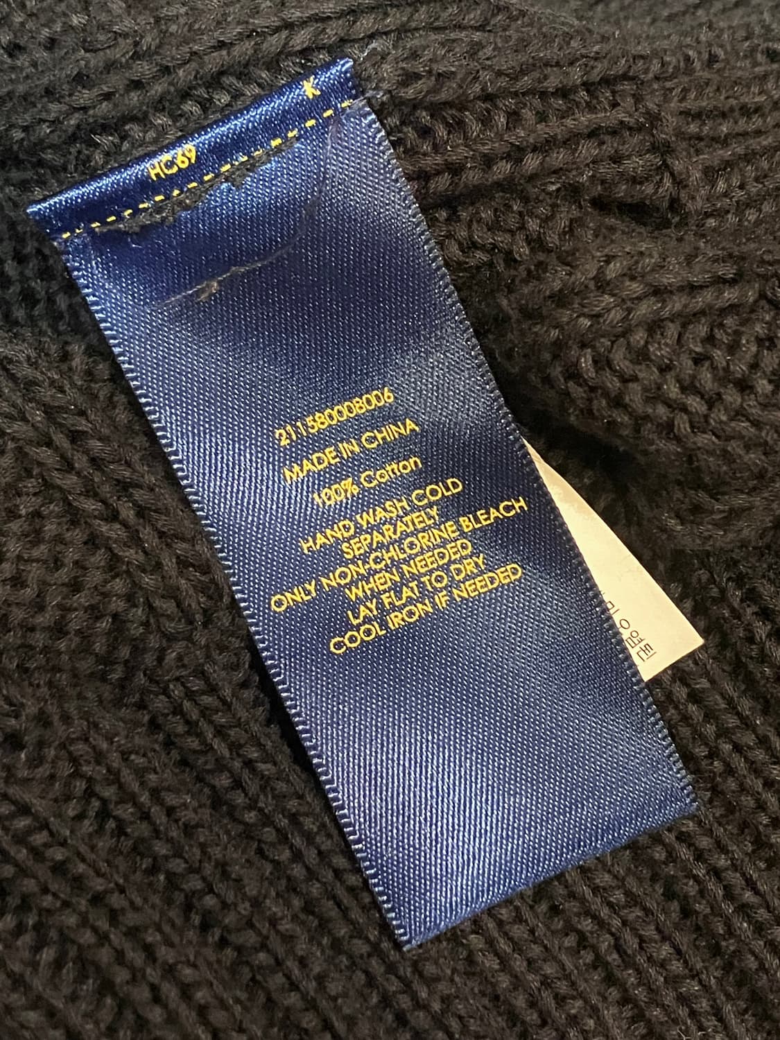 폴로 랄프로렌 브이넥 꽈배기 니트 블랙 L  #csz4161  상품이미지5