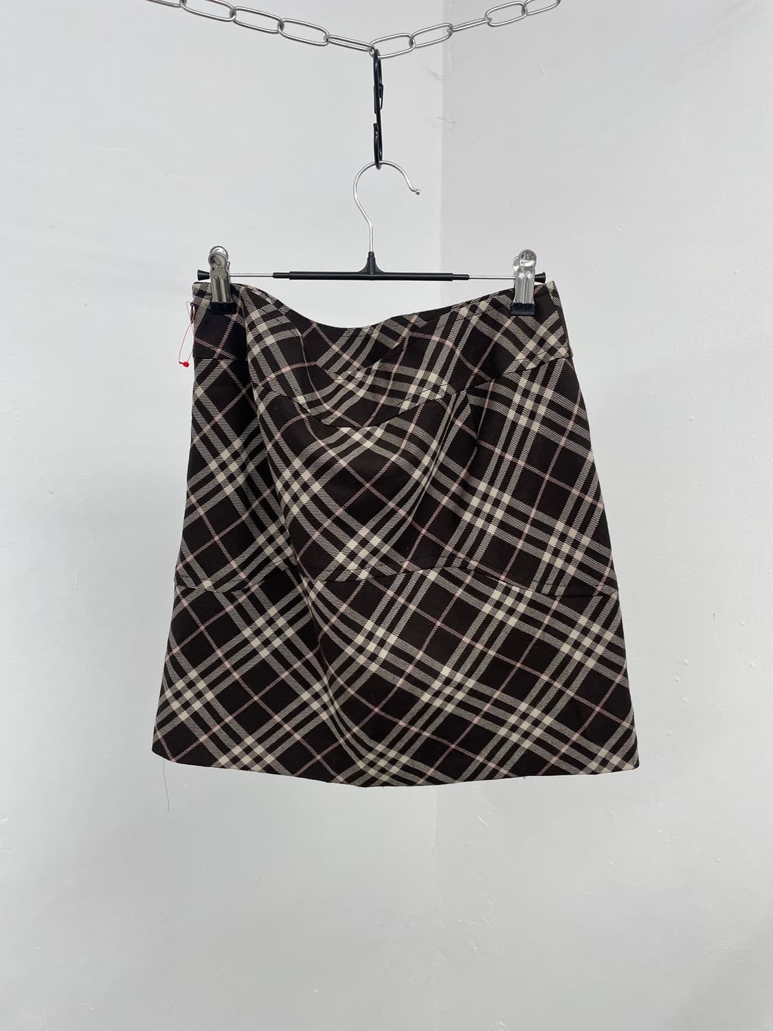 버버리 브라운 노바체크 버튼 스커트 상품이미지5