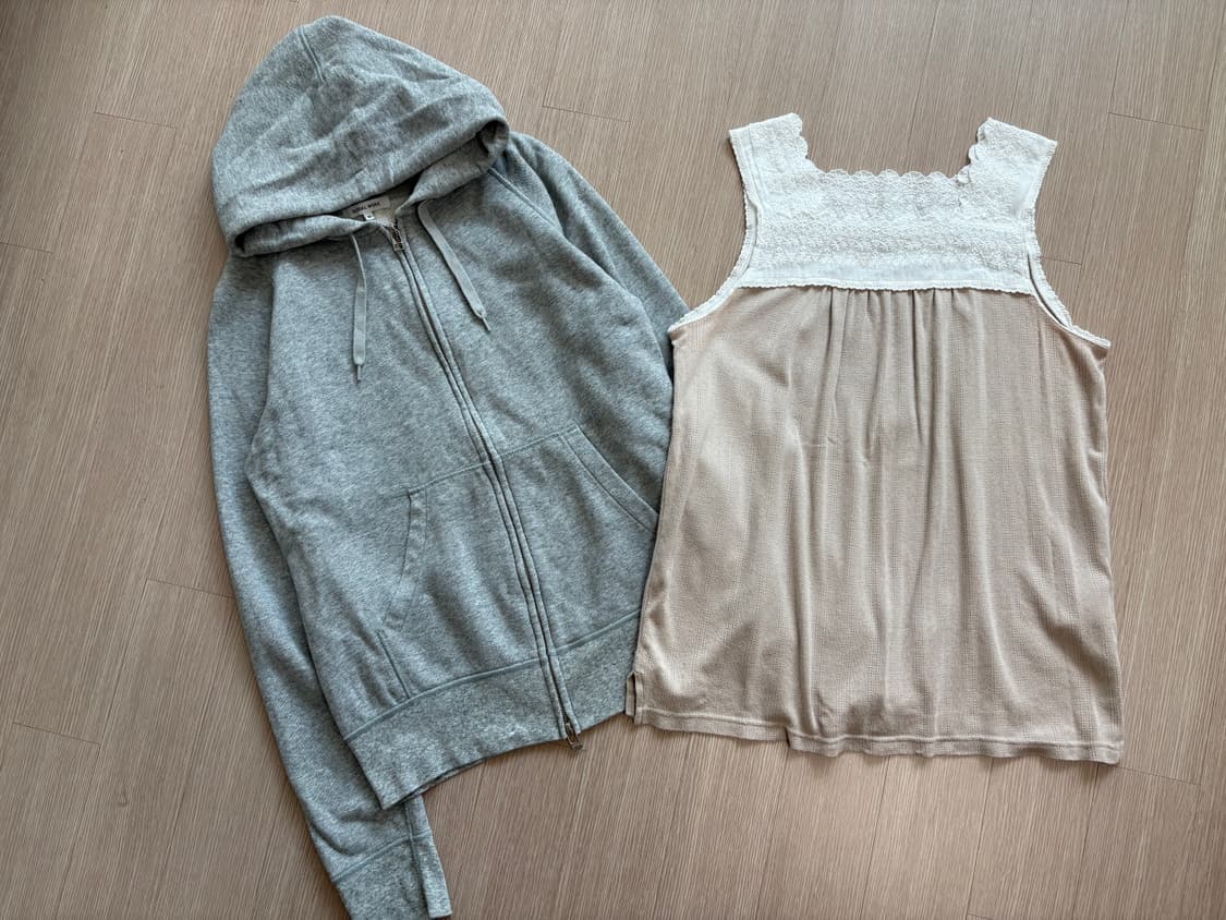 사만사모스 자수나시+글로벌워크 후드집업 상품이미지1