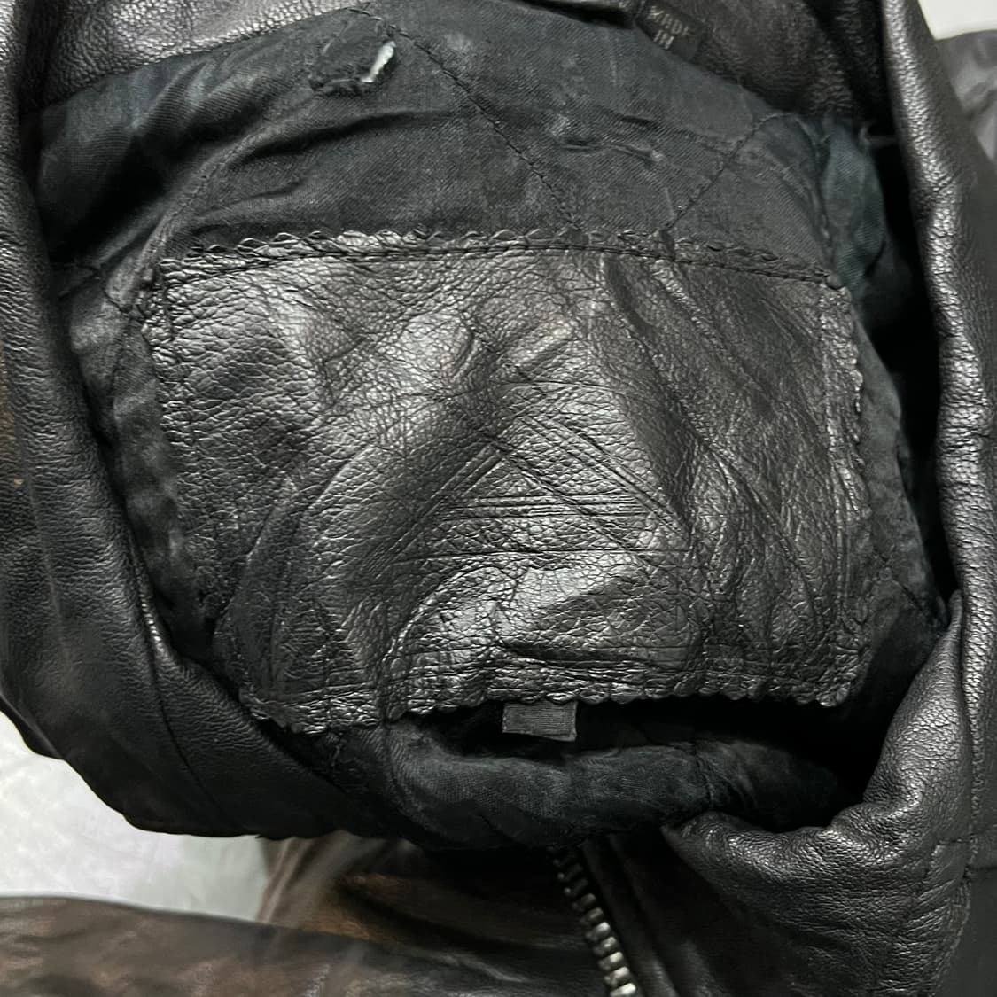  빈티지 레더 더블 라이더 자켓 y14992 상품이미지5