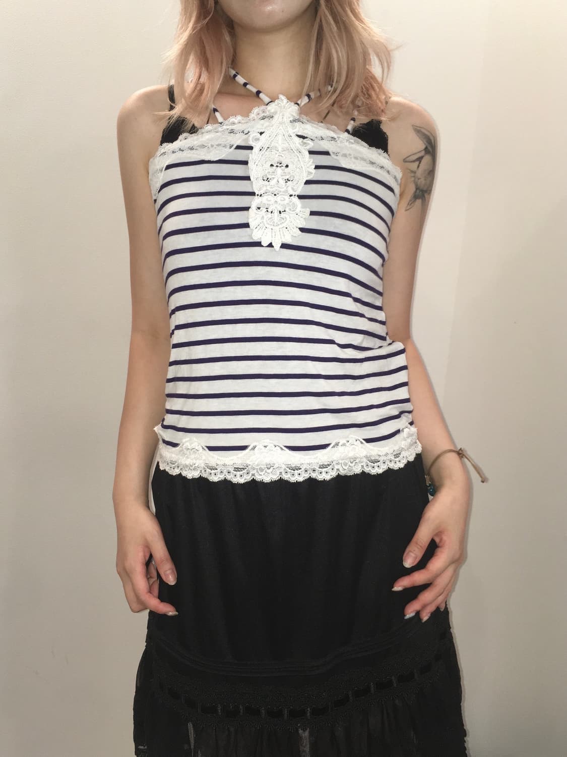 jpn vintage stripe halter sleeveless 상품이미지2