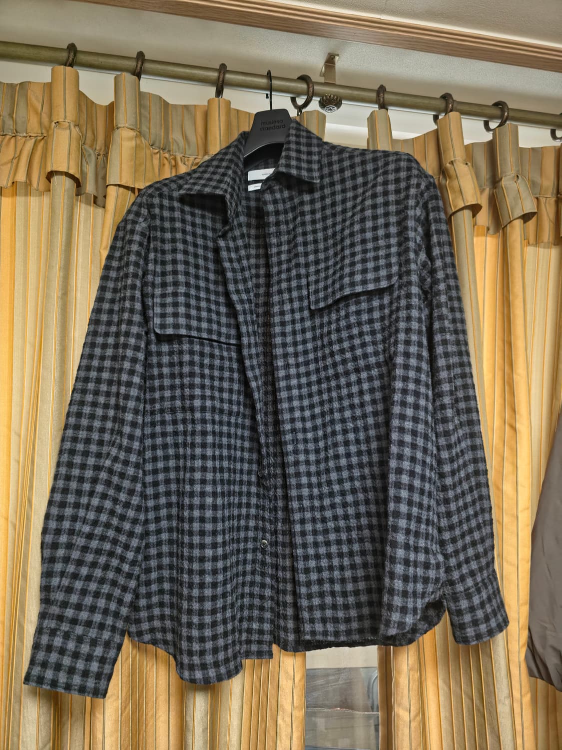 아워셀브스25fw 깅엄체크 차콜 1사이즈 상품이미지2