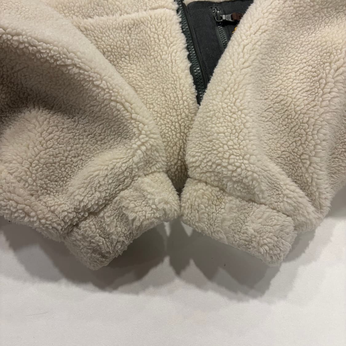 [XL] 에디바우어 아이보리 화이트 뽀글이 플리스 자켓 B602 상품이미지9