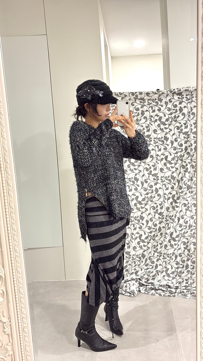 글리터 니트// 스트라이프 반팔 스커트 상품이미지6