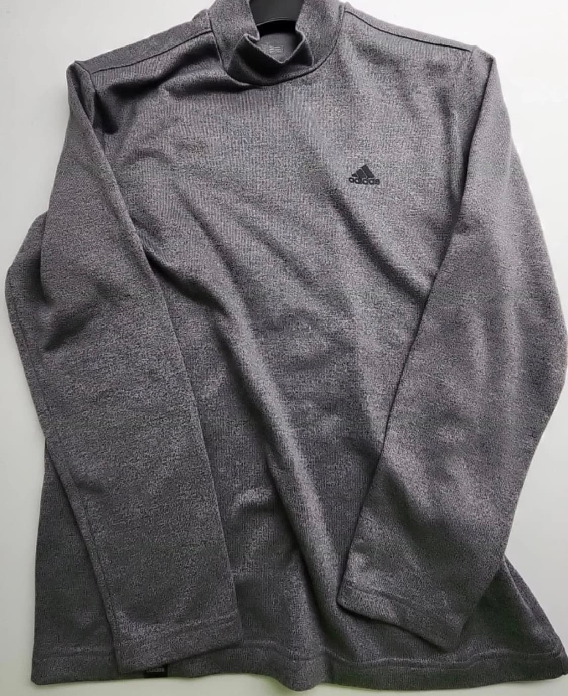 아디다스 기모 목폴라 긴팔 티셔츠 회색 골프웨어 상품이미지4