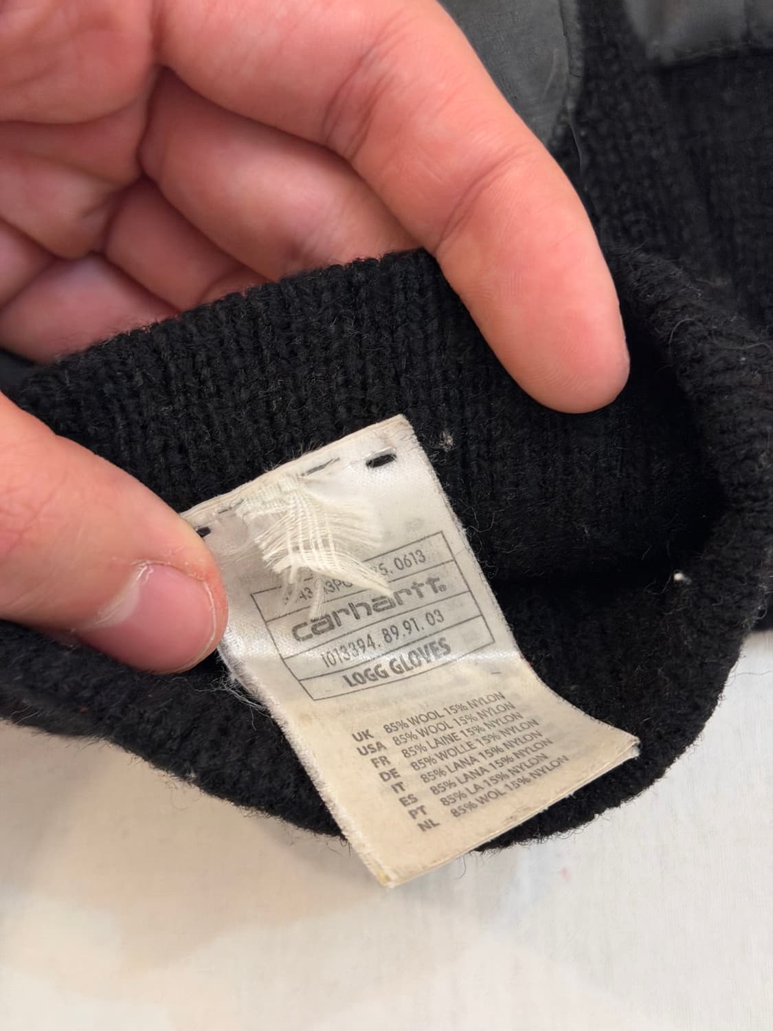 칼하트 US OG 울 혼방 니트 장갑 블랙 상품이미지4