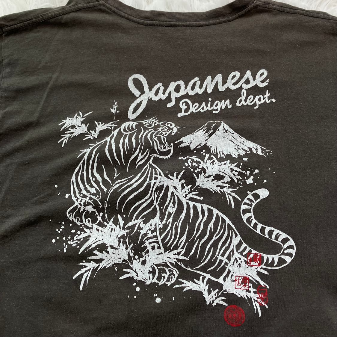 빈티지 오리엔탈 타이거 차콜 반팔 790 y2k 스트릿 갸루 펑키 일본빈 상품이미지1