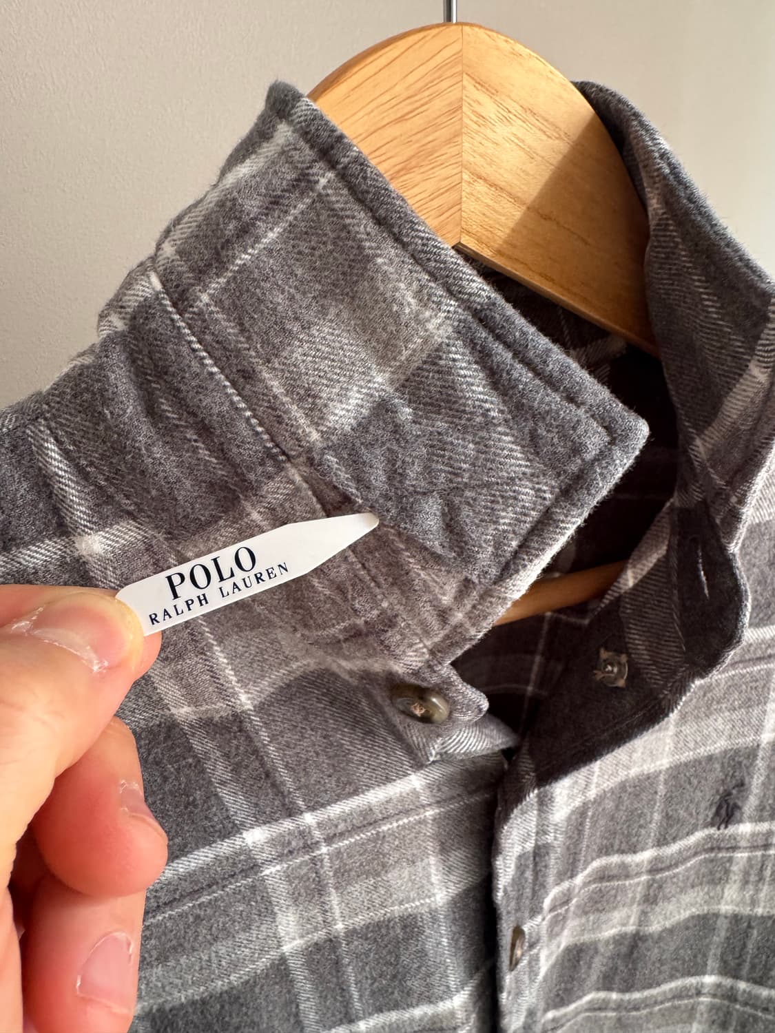 폴로 플란넨 셔츠 그레이체크 클래식핏 S 상품이미지5
