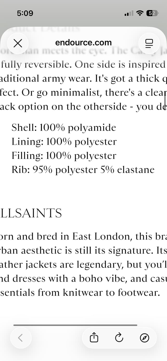 올세인츠 Caldy 리버시블 퀼팅 봄버 S 상품이미지9