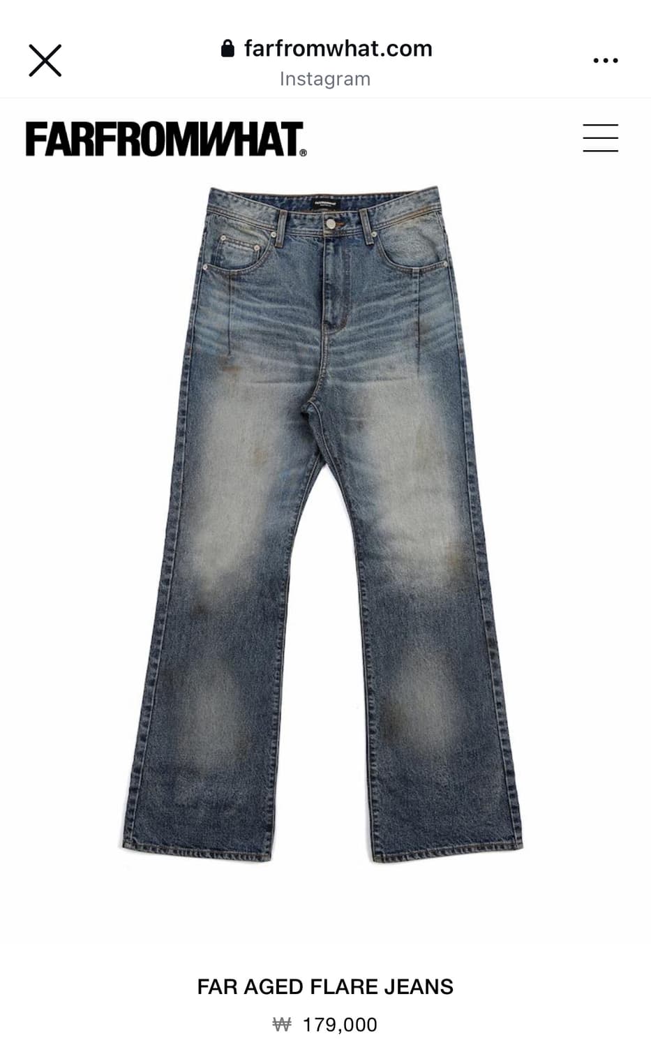 파프롬왓 FAR AGED FLARE JEANS 상품이미지1