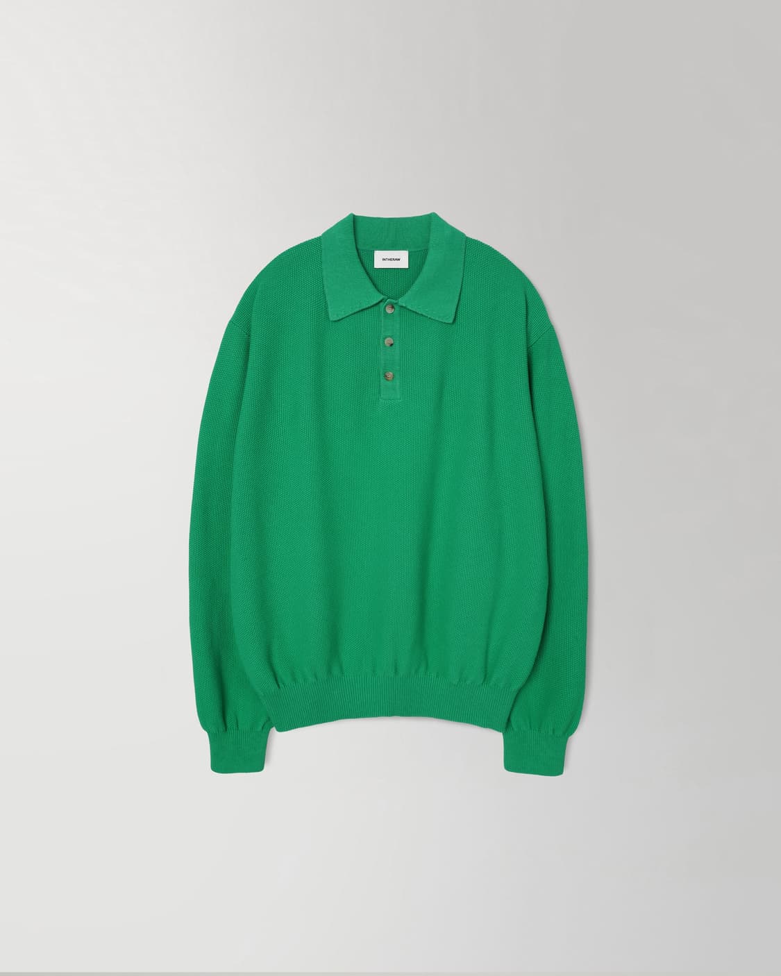 인더로우 코튼실크 니트 폴로 빈티지 그린 3사이즈 상품이미지1