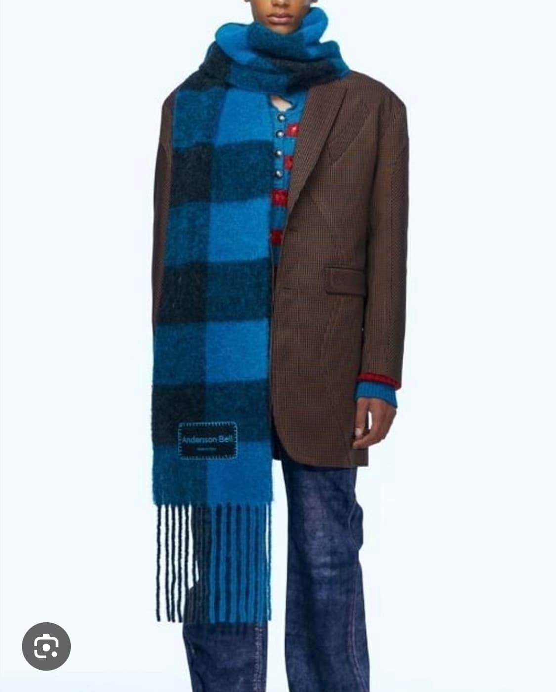 앤더슨벨 빅 체크 머플러 상품이미지1