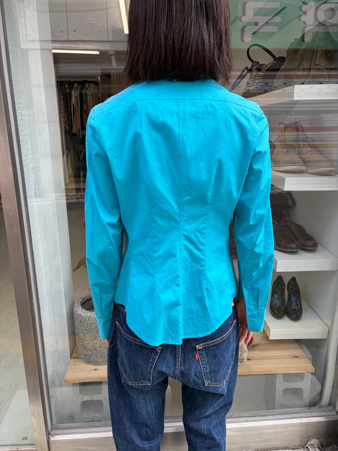 Jil Sander 비비드 블루 미니멀 셔츠 상품이미지3