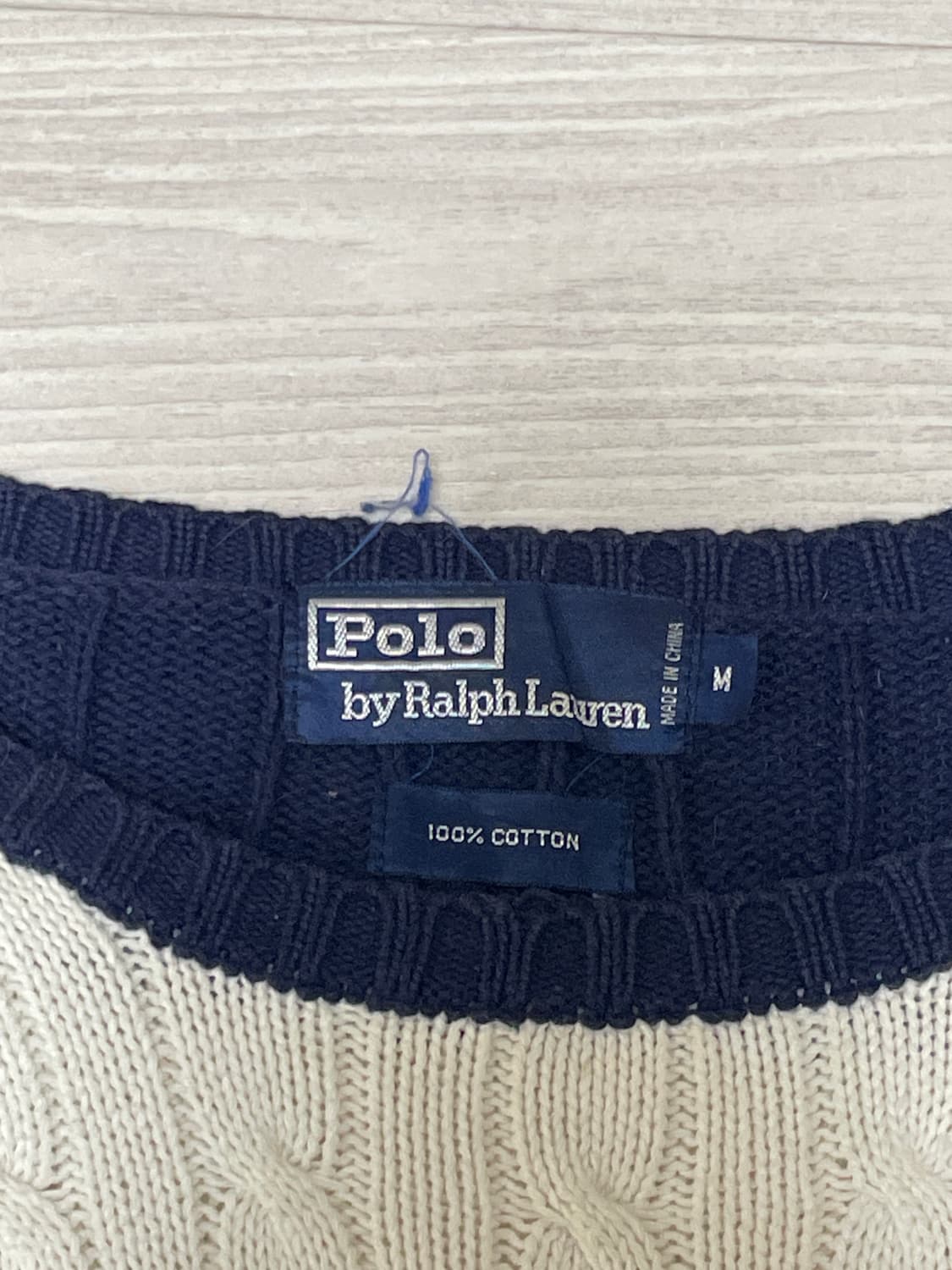 폴로) 남색-흰색 줄무늬 니트 상품이미지2